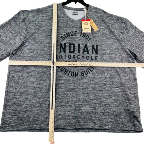 T-shirt moto indiana nuova con etichetta uomo taglia 5XL grigia maglietta performance morbida leggera - Foto 3 di 13
