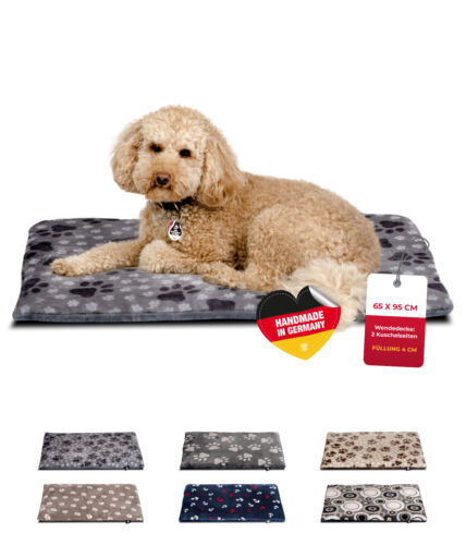Hundedecke Hundekissen HS-Hundebett waschbar gemütlich 3 cm Füllung Pfote Grau - Bild 19 von 36