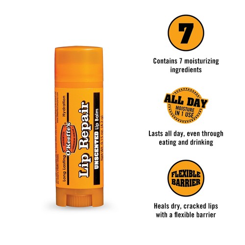 O'Keeffe's Unscented Lip Repair Lip Balm for Dry, Cracked Lips, Stick - Bild 4 von 8