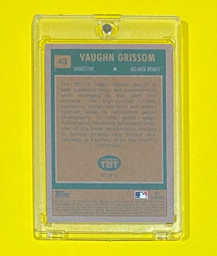 2023 Topps Throwback Thursday Vaughn Grissom AZUL PARALELO/10 SSP Braves #43 radiocontrol - Imagen 2 de 3