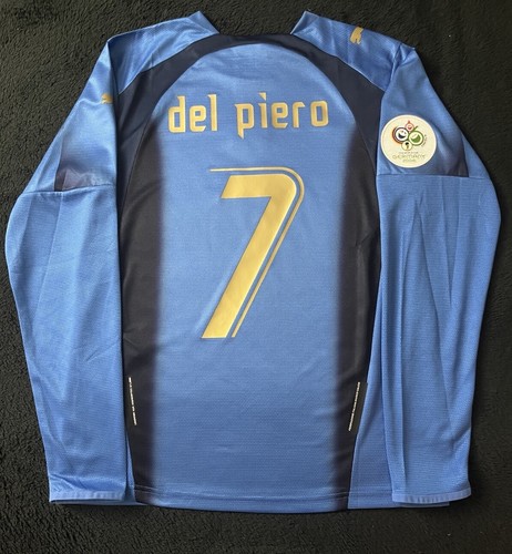 Del Piero #7 Retro 2006 Longsleeve Italy Home Jersey Medium Soccer Football M