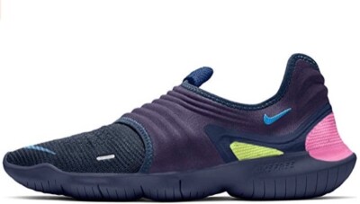 Nike Free RN Flyknit 3.0 AQ5707-400 Navy Blue Volt Pink Men/'s Running Shoes NEW!
