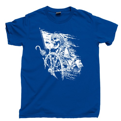 Camiseta Vida Pirata Botín Isla del Tesoro Bucanero Tatuaje Navegación Océano Mar Camiseta - Imagen 9 de 11