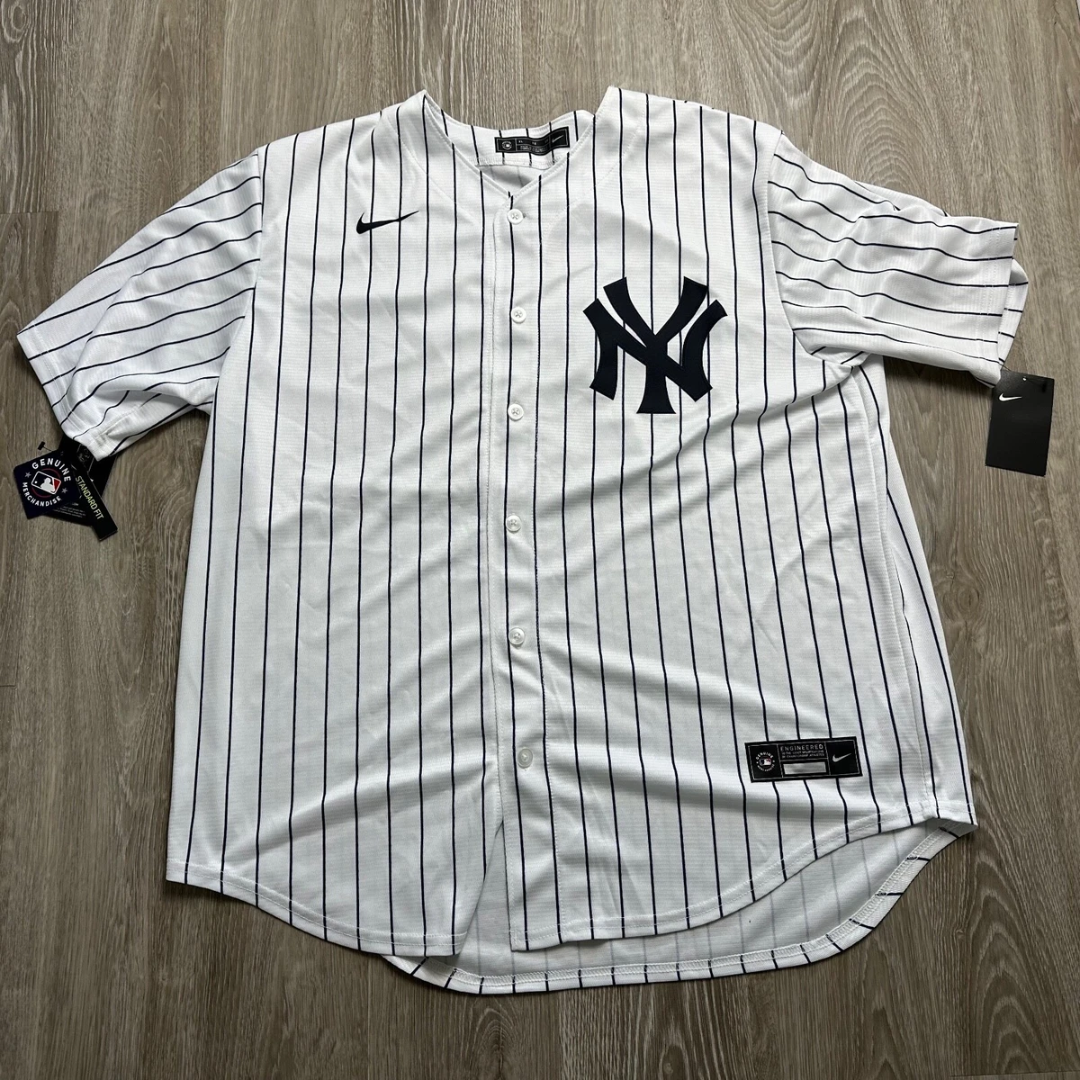 Nike MLB New York Yankees Home Jersey 27 White Navy Blue Pinstripes  Men's XL