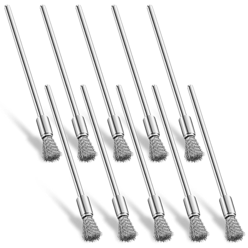 10Pcs Wire Steel Cleaning End Brushes Pens And 5Pcs Copper Wire Small End Wire