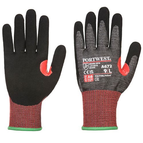 Portwest A672 CS Cut F13 Nitrile Foam Palm Coating Contact Heat Protection Glove - Picture 2 of 3