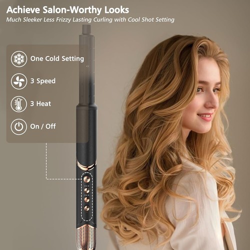 Auto Airwrap Hair Styler & Dryer, 5 in 1 Multi Styling Hot Air Dryer Brush Curle - Picture 6 of 9