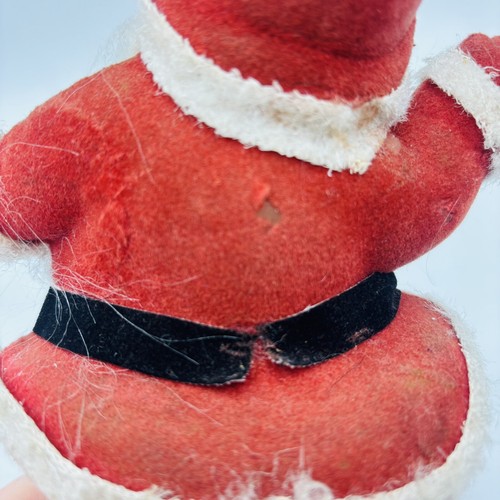 Vintage 9” Flocked Santa Claus Dancing Waving Christmas Decoration Plastic Mold - Picture 10 of 11