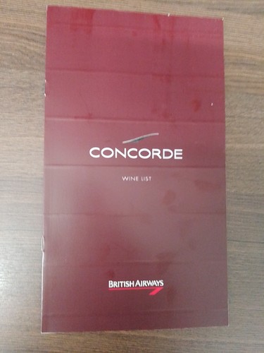 Concorde Wine List And Menu - Picture 2 of 5