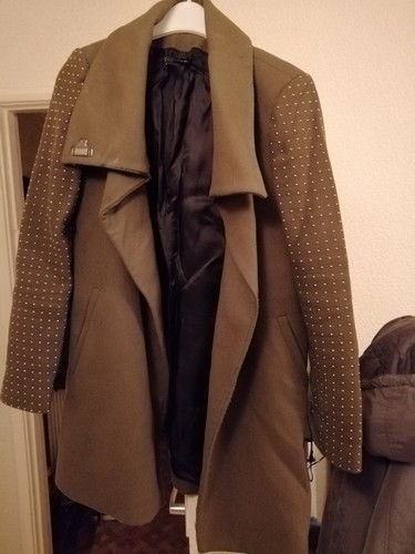Zara Green studded sleeve coat M - Picture 4 of 5