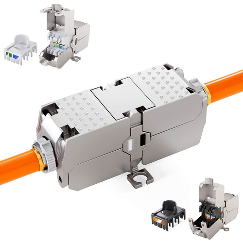 Cat6a Verbinder Kupplung Netzwerk Kabel 10Gbit Verlängerung werkzeuglos LAN LSA - Afbeelding 1 van 101