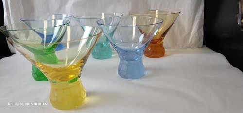 Moser Ciottoli Senza Stelo Martini Vetro Multicolore Set di 6 - Foto 7 di 11