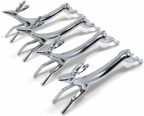 Dackel und Hirsch Messerauflage Set für Esstischgedecke, Silber, 6er Set - Bild 5 von 7
