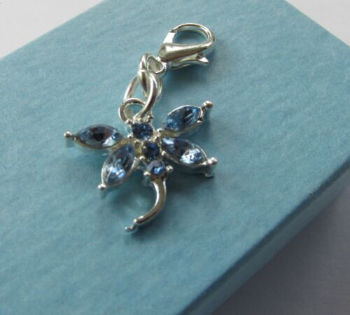 Perfect Wedding Gift for The Bride Something Blue * Blue Crystal Dragonfly Charm - Picture 2 of 7