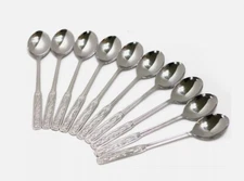 Korean Stainless Steel Spoon 10Pcs Ginseng Patten Korean CookWare TableWare