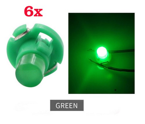 6 Piezas T4.2 Bombillas LED 12V COB Tablero Interruptor Cluster Advertencia Color Verde - Imagen 1 de 4