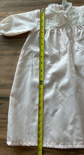 VTG BABY DIOR Pink Gown Sack Bunting Satin Christening Gown Collectible AS IS - Picture 10 of 11