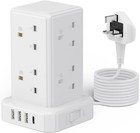Plug Socket Tower Power Strip with 8 Way Outlet & 4 USB Ports, Surge Protection