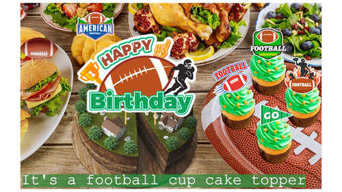 13Pcs Football Party Supplies Cake Toppers Rugby Ball Birthday Party Decoration - Video 1 of 1