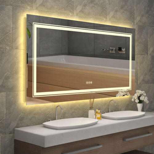 Espejos retrovisores de tocador de pared iluminados LED para baño de 3 tamaños con luces IP65 grandes - Imagen 9 de 31