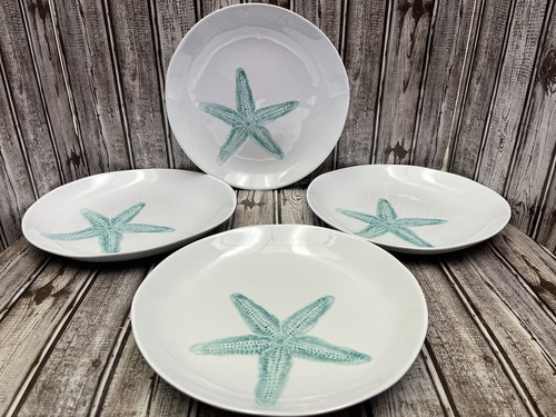 X4 Sigrid Olsen Melamine Starfish Dinner Plates 11" Coastal Beach Sea Life - Picture 9 of 9