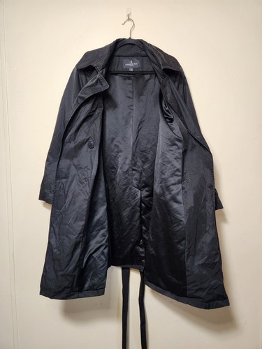 London Fog Double Breasted Trench Coat Black Womens Size 3XL - Picture 2 of 8