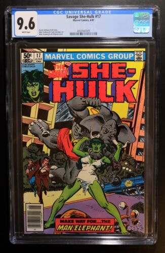 SAVAGE SHE-HULK #17 CGC 9.6 - WP  1st App. of MAN ELEPHANT ~ NEWSSTAND EDITION! - Picture 1 of 1