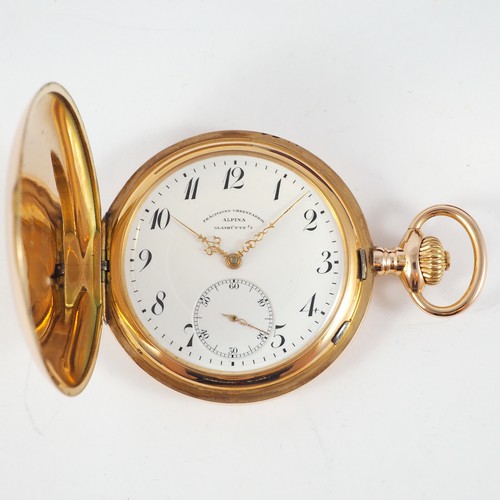 ALPINA Ankerchronometer Taschenuhr in 14ct Roségold - Box & Papers  & Gangschein - Bild 3 von 12