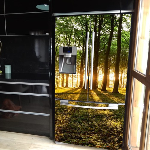 Fridge Wrap Vinyl Side by Side | French Door | Top Bottom Door Size: 36 x 70” - Picture 5 of 5