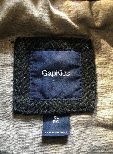 Gap Kids Boys Youth Gray Tweed Jacket Coat Size 12 Years - Picture 6 of 10