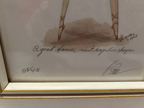 Gerahmter Kolene Spicher Ballerina Gute Tänzerin Druck signiert & nummeriert 2003 - Bild 3 von 6