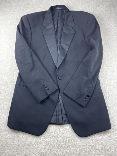 Emporio Armani Tuxedo Blazer Mens Size 54 Single Breasted Made in Italy Black