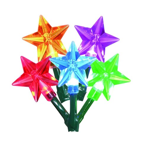 Holiday Time Christmas 10 LED Multicolor Star Lights 4ft String Set  - Picture 3 of 4