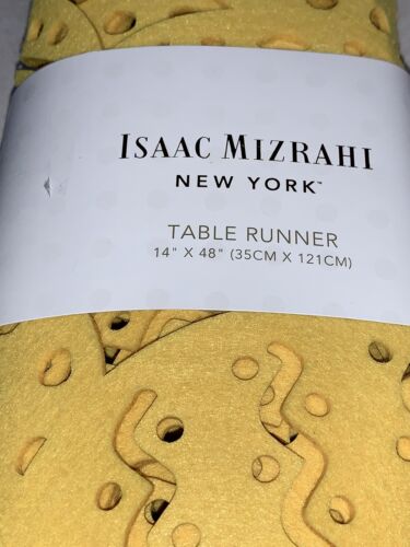 Isaac Mizrahi Table Runner Yellow Felt Easter Eggs 14” x 48” New - Picture 2 of 6