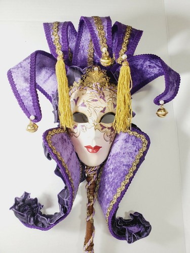 NEW Balocoloc Venezia Papier Mache Mask/ Masquerade w/ Holding Hand Painted TAG - Picture 3 of 12