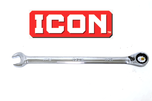 NEW ICON ANTI-SLIP REVERSIBLE RATCHETING WRENCH 12pt WRAS-7 SAE INCH PICK SIZE - Picture 5 of 14