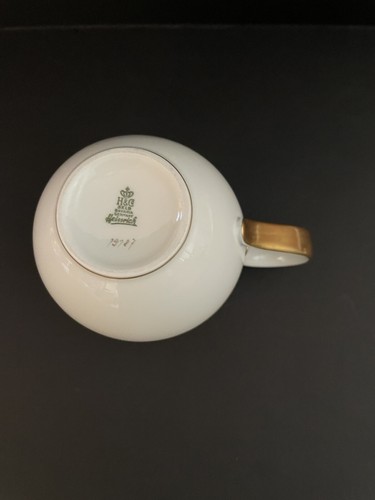 H&C SELB BAVARIA HEINRICH CREAMER & SUGAR BOWL HUT20 GOLD LAUREL - Picture 6 of 15