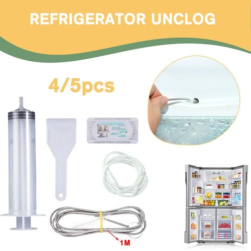 5/6 Refrigerator Drain Hole Clog Remover Dredge Cleaning Plunger Tool Set 2024