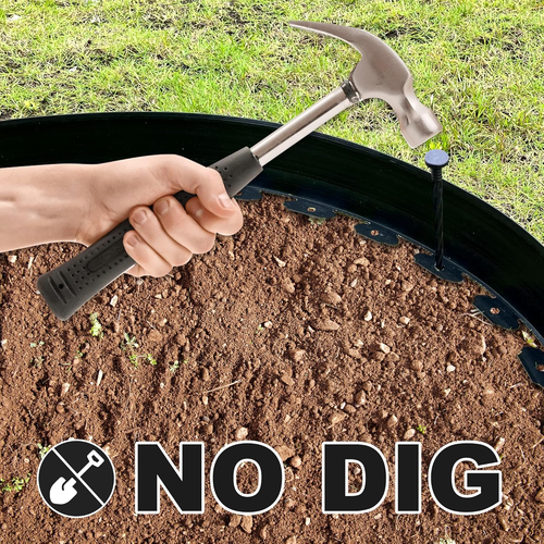 Landscape Edging No Dig 4in x 33FT Garden Border Kit 30 Spikes for Lawn Yard Bed - Picture 5 of 12