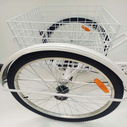 24 Zoll Dreirad Erwachsene Fahrrad mit Warenkorb 6 Gänge Adult Tricycle - Bild 7 von 19