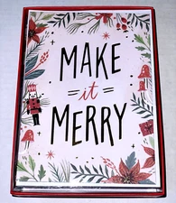 Make It Merry Boxed Set of 15 Christmas Cards & Envelopes By Graphique 