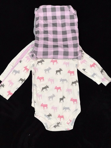 5 Hudson Baby Long Sleeve Bodysuits NEW Size 9-12 Months  - Picture 3 of 5