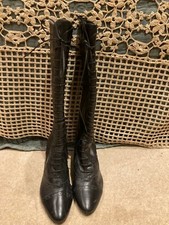 Fred De La Bretoniere Vintage Style Amsterdam Black Leather Boots 39