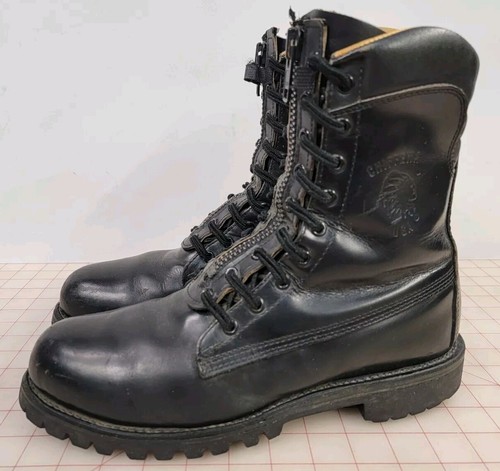 Vintage Chippewa Ruttman Paratrooper Boots 9 E USA Made Steel Toe - Picture 2 of 14