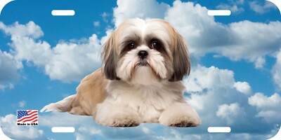 SHIH TZU LYING DOG CAN PERSONALIZE NOVELTY METAL LICENSE PLATE I