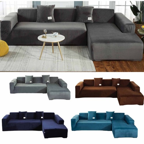 L Form Sofabezüge 3+4 Sitzer Schnitt Couch Schonbezüge mit 4 Kissenbezügen - Bild 1 von 60
