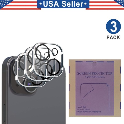 3PK Back Camera Lens Tempered Glass for iPhone 17 16 15 14 13 12 11 E Pro Max - Picture 17 of 28