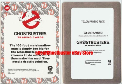 Cryptozoic Ghostbusters Original 1/1 Amarillo Placa de Impresión Tarjeta #49 He's Too Big - Imagen 2 de 2