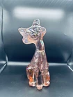 Fenton Winking Alley Cat Pink 11" Iridescent Carnival Glass