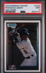 2010 Bowman Chrome Fransisco Lindor USA Stars 1st Bowman PSA 9 !!!
